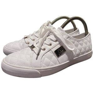 GBG Los Angeles Backer Lace-up Sneaker Women Quilted White Leather 9 M